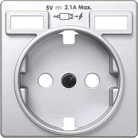 SIMON 8200049-093 Bodenabdeckung Schukostecker 2 USB-Ladegeräte 2.1A Kaltaluminium
