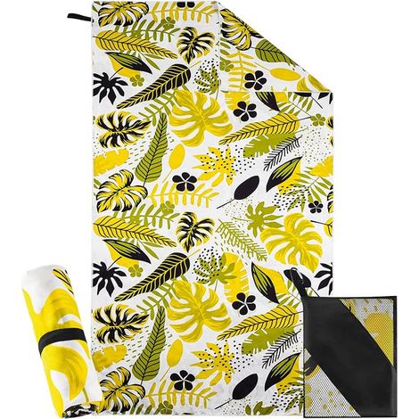 Serviette de Plage XXL 200x100 cm, Grande Serviette en Microfibre, Serviette De Bain, Couverture De Plage pour Femmes (Jaune) (1/5)