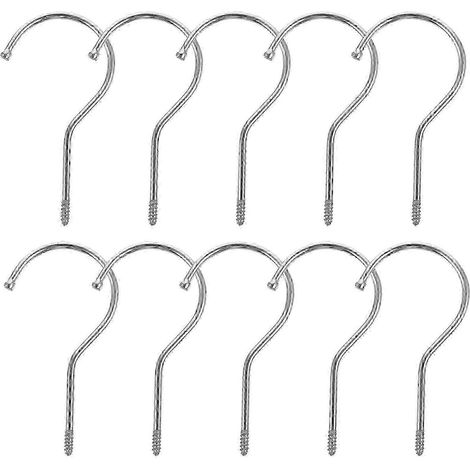 Lot de 10 crochets à vis robustes, accessoires pour cintres, crochets, cintres, crochets de rangement pour vêtements à domicile (1/2)