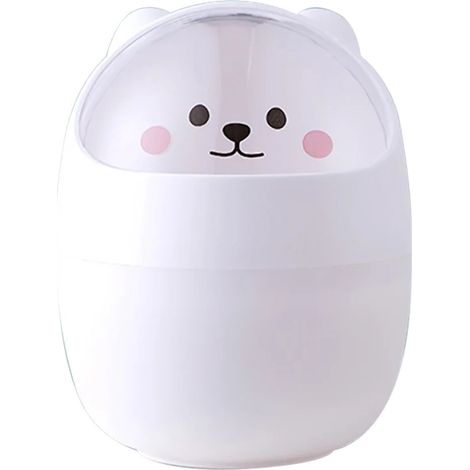 Mini Trash Can Desktop Trash Can Rubbish Bin Table Roll Swivel Lid Small Scissors Pencil Household Desktop Storage Accessories (1/3)
