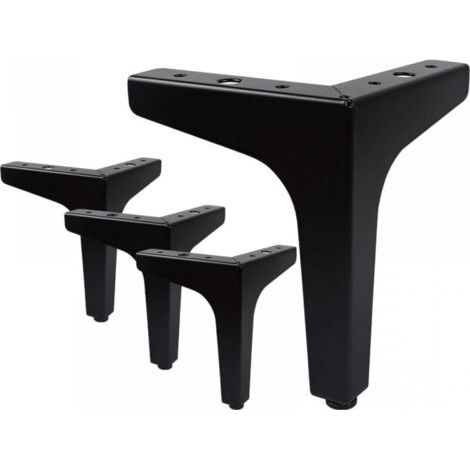 4 pieds de meuble - Pieds de canapé - Pieds de meuble noirs - 15 cm - Fer - Triangulaires - Pour armoire, canapés (1/5)