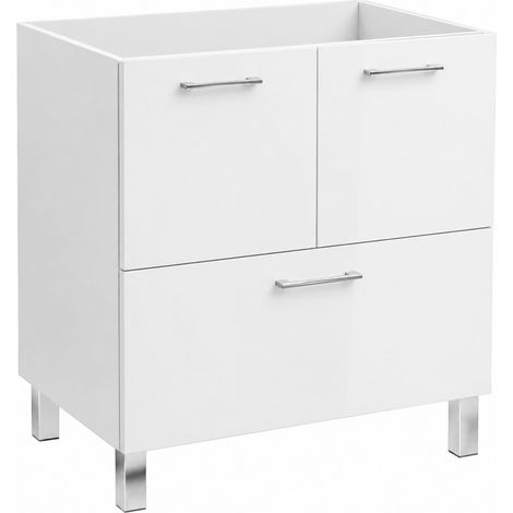 Meuble de salle de bain - Blanc - 70 cm - Support - Tiroir - Meuble de salle de bain (1/5)