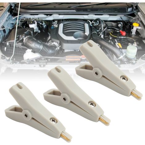 J.60034 Kelvin Krokodilklemmen, positive und negative Testklemmen, zweistufige elektronische Testklemmen, vergoldete Messinganschlüsse, 10 Stück pro Packung, grau. (1/5)