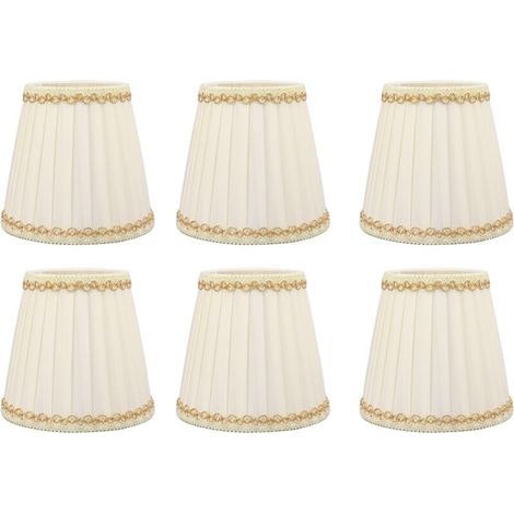 6 pièces ensemble petit abat-jour Style moderne pince en tissu sur ampoule lustre abat-jour pour mur de Table (1/5)