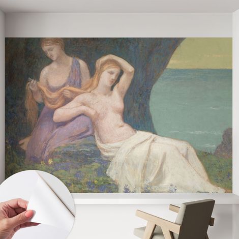 Papier peint adhésif décoratif pour salon chambre et cuisine Facile à poser avec colle Scène balnéaire 152x104 cm (1/5)