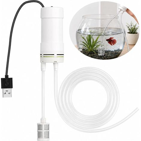 Pompe à Eau, USB Électrique DC 5V Mini Pompe à Eau avec Tuyau de 5 M et Filtre, Auto-Amorçant Pompe à Siphonner pour Maison, Jardin et Aquarium, avec Débit Élevé (1/5)