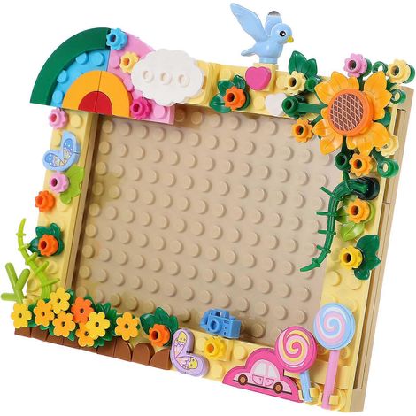 Kit de création de cadre photo DIY en blocs, adorable cadre photo de dessin animé, porte-photos pour enfants-14.30X11.10X1.40CM (1/3)
