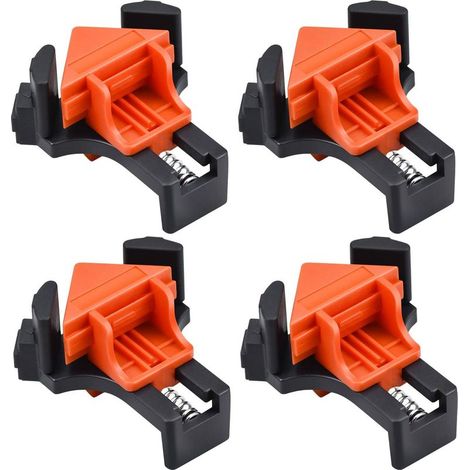 4pcs 90 Degrés à Angle Droit Pince, Pinces à Angle Droit pour Travail du Bois, Menuiserie Clip de Serrage à Angle Droit, Fixation Rapide du Cadre de Photo Colliers de Coin (1/5)