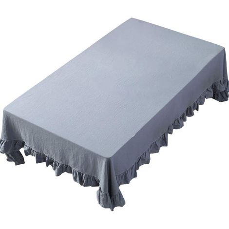 Leinentischdecke mit Lotuseffekt, pflegeleicht, blau, 120x120 cm