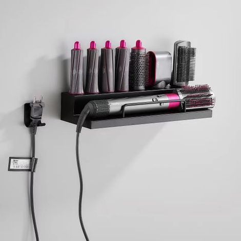 Support mural pour sèche-cheveux Dyson Airwrap Styler fer à boucler et 7 accessoires, kit de rangement mural en acier inoxydable 3813.87CM (1/5)