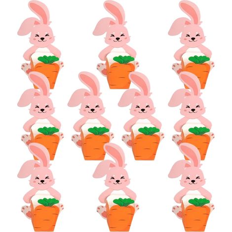 Scatole di Pasqua: 10 scatole regalo con design a coniglietto che abbraccia una carota (1/5)
