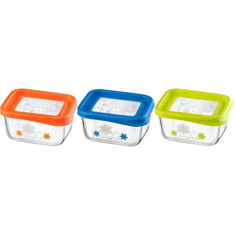 Contenitore ermetico frigo Frigoverre fun rettangolare 13 x 10 cm verde Bormioli (1/2)
