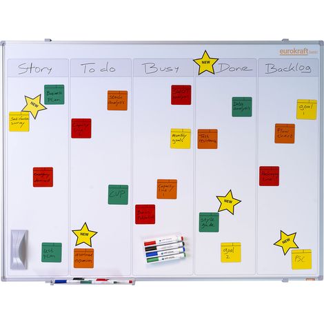eurokraft basic, Tableau Scrum et Kanban, à 5 rangées, l x h