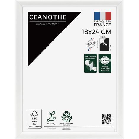Cadre photo Essentiel exposition blanc 18x24 cm