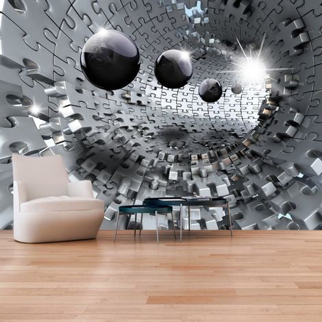 Papier peint tunnel de puzzle - 400 x 280 cm (1/4)