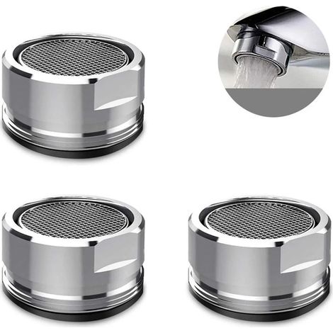 Lot de 6 aérateurs de robinet M24, embout de mitigeur à filetage externe, mousseur avec filtre inox, clé chromée pour robinetterie incluse. (1/5)
