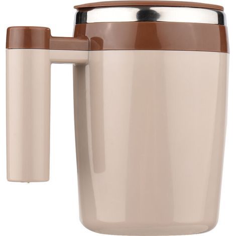 Tasse à café électrique en acier inoxydable avec mélangeur automatique, 380 ml, pour café, thé, chocolat chaud, lait, cacao, protéines,Brun (1/5)