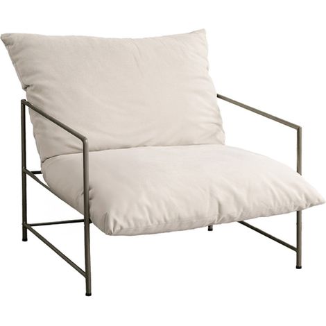 Fauteuil Design en Velours "Sedalia" 70cm Beige (1/5)