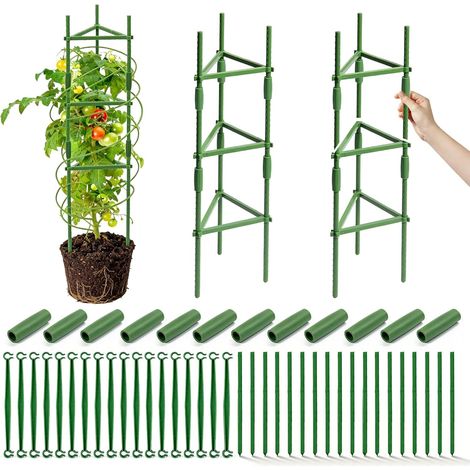 2 Pièce Cages À Tomates, Cage À Tomates Support, Tuteur pour Tomates avec Hauteur Réglable De 120 Cm, Tuteurs pour Plantes, Tuteur Plante Interieur pour Légumes, Fleurs, Fruits, Vigne, Vert (1/5)