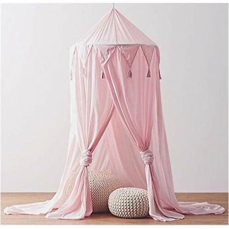 Kids Canopy Baby Canopy Bed Chiffon Baby Crib Decorative Baby Mosquito Net Walk-in Closet Indoor Outdoor Play Reading Room （Pink） (1/5)