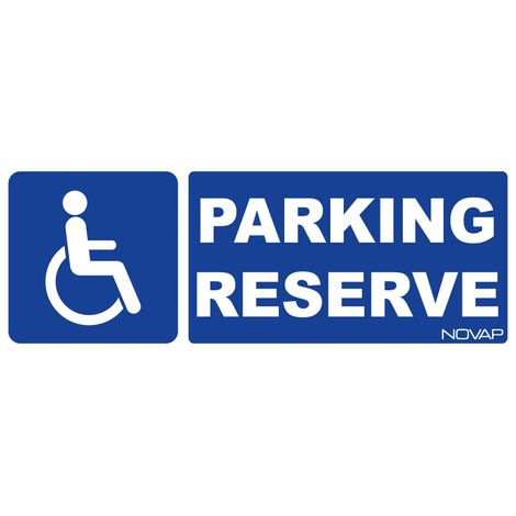 Panneau Parking réserve au handicapé- Rigide 330x120mm - 4141022