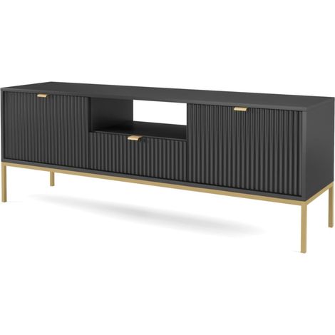Mobile TV: Nero, oro, 154 x 56 x 39 cm, maniglie dorate (1/5)