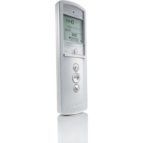 Somfy – Télécommande 6 canaux pour stores et volets roulants – Alimentation 1,5V AAA – Fréquence 433.42 MHz – Programmation horaire