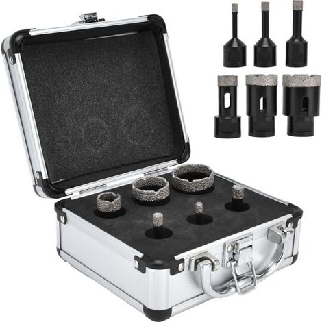 Coffret de scies cloche 6PCS Trépans diamantés 6-38mm pour marbre, granit, céramique Perçage à sec, longue durée de vie (1/5)
