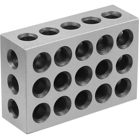 1-2-3 Blocks Matched Pair Hardened Steel with 23 Holes for Precision Machining (1/4)