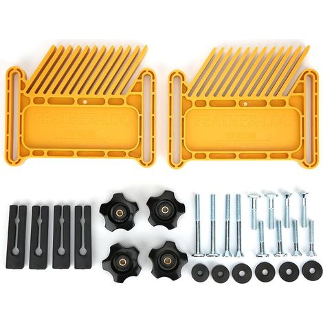 Juego de guías de presión para carpintería, 2 piezas, mesas de fresado, sierras, ayuda amarilla para carpintería, kit de herramientas manuales (1/5)