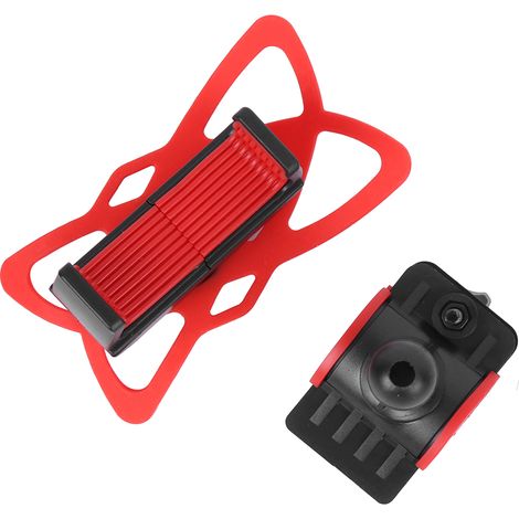 Support Smartphone Vélo Universel en Silicone Rouge - Support GPS pour VTT et Accessoires Cyclisme (1/5)
