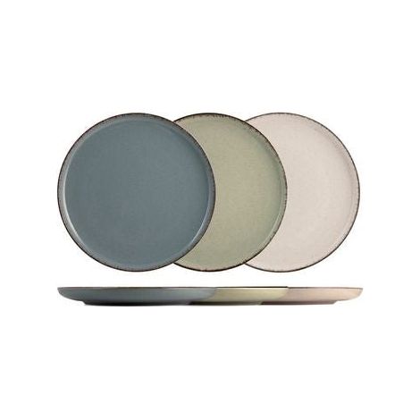 4 x assiettes plates PEARL - Porcelaine - 27cm - H&H