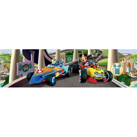 Frise auto-adhésive Mickey Mouse Mickey et Donald fond la course de Disney 10CM X 5M (1/2)