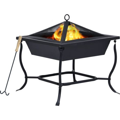 Brasero de acero negro 42x42x45 cm vidaXL (1/2)