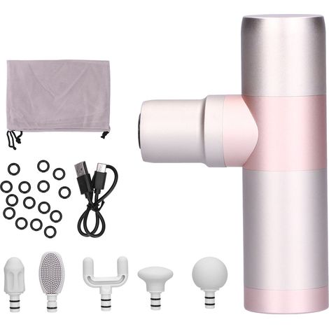 Mini masseur portable électrique rechargeable USB, relaxation musculaire, soulagement fatigue, rose (1/5)