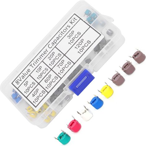 Kit électronique de condensateur tondeuse de 6mm, 80 pièces, 5/10/20/30/40/60/70/120P (1/5)