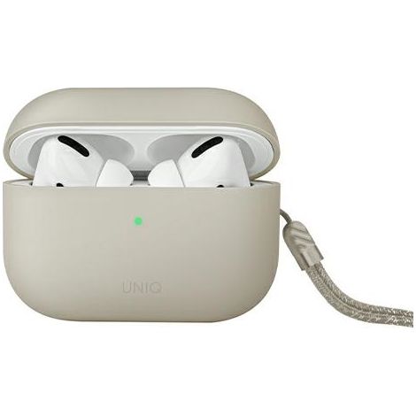 Étui en silicone UNIQ Lino pour AirPods Pro 2e génération (2022/2023) beige/beige ivoire (1/5)