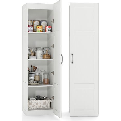 Costway – Armoire de rangement étroite 4 niveaux 40 x 37,5 x 150 cm – Structure en bois renforcé – Dispositifs anti-basculement – Pour cuisine et salle de bain (1/5)