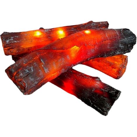 Electric Fireplace Logs avec Realistic LED Flames, Flameless Plugin Heater pour Home Christmas Decor 22cm (1/5)