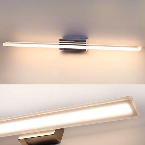 DILUMEN Spiegelleuchte bad 60cm 1600lm,Spiegellampe Badezimmer Wand, Edelstahl,15w Spiegel Lampe Bad, Badezimmer Lampe Wand, Mordene Badleuchte IP44 Wasserdicht (Warmweiß 3000k) (1/5)