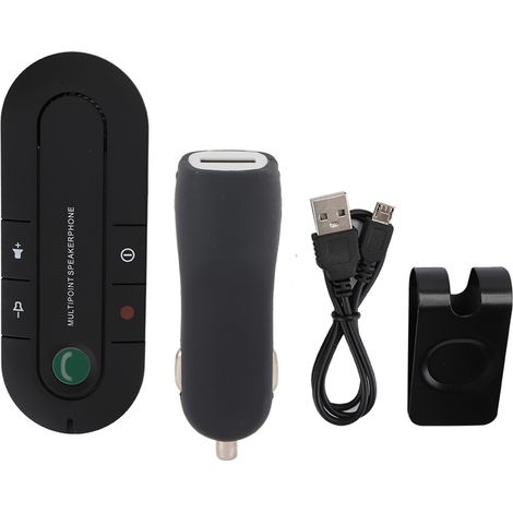 Kit Bluetooth Visière Voiture Main Libre Appel Musique Enceinte Sans Fil avec Chargeur Voiture (1/5)