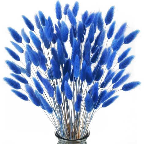 120pcs Herbe De La Pampa Fleurs Séchées Ovatus Séché Naturel 43cm Fleur Sechees Naturelle Boheme Fleurs Décoration Anniversaire Décoration Mariage Décoration Maison(Bleu) (1/5)