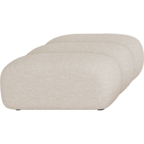 GABYA - Pouf rectangle matelassé en tissu beige (1/5)