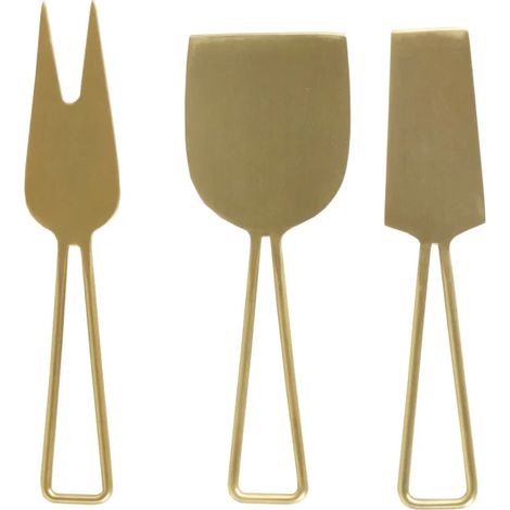 Service à fromage 3 couverts acier inox doré finition brossé - 8122 (1/5)