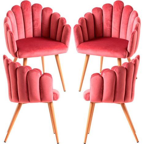 Packs Sillas Comedor - Pack 4 Sillones Main Terciopelo - Rosa