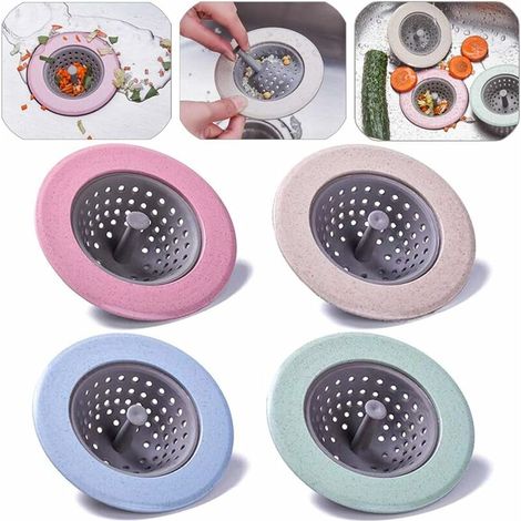 Bouchon de vidange Crépine à cheveux Crépines de vidange Bouchons de vidange Crépine Panier Crépine de vidange de cuisine Bouchon d'évier de cuisine Crépine de vidange Filtres d'évier de cuisine (4 pi (1/5)