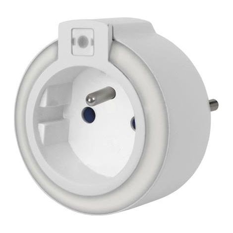 Perel Veilleuse LED avec prise et capteur crépusculaire, activation automatique à l'obscurité, couleur unique : LED blanc, idéal pour salon, chambre à coucher, chambre d'enfant, couloir, avec terre (1/5)