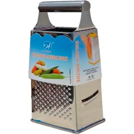 HAPPYFRIENDS rallador 4 caras inoxidable 9x6,5x21,5 cm , Rallador 4 caras inoxidable 9x6,5x21,5cm. -Marca: Happyfriends. -Sujete el mango del rallador, mire hacia la superficie de