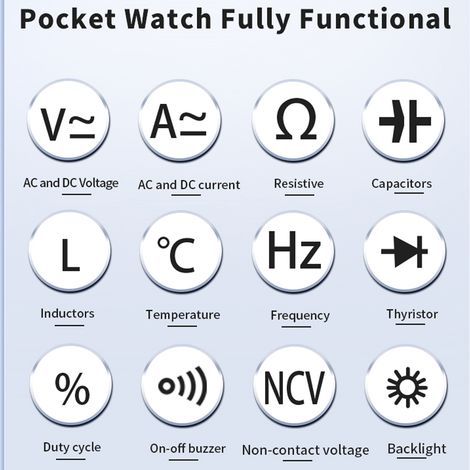 Portable, professional, 6000-count, true RMS digital multimeter with backlit LCD, measures current, voltage, capacitance, resistance, inductance, frequency, duty cycle, diode tester, and other electri (1/5)