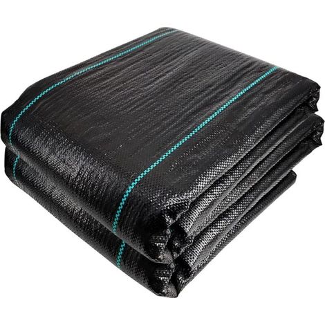Toile de Paillage Contre Les Mauvais Herbes 2Mx20M en Fibres de Polypropylène Tissées Anti-UV Résistant Aux Déchirures avec Haute Stabilisation Bâche de Paillage (1/4)